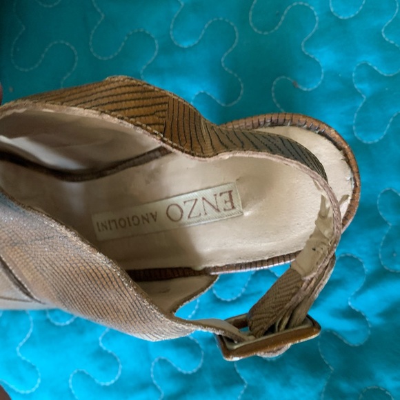 Enzo Angiolini -Leather Heel Sandals - Picture 4 of 15